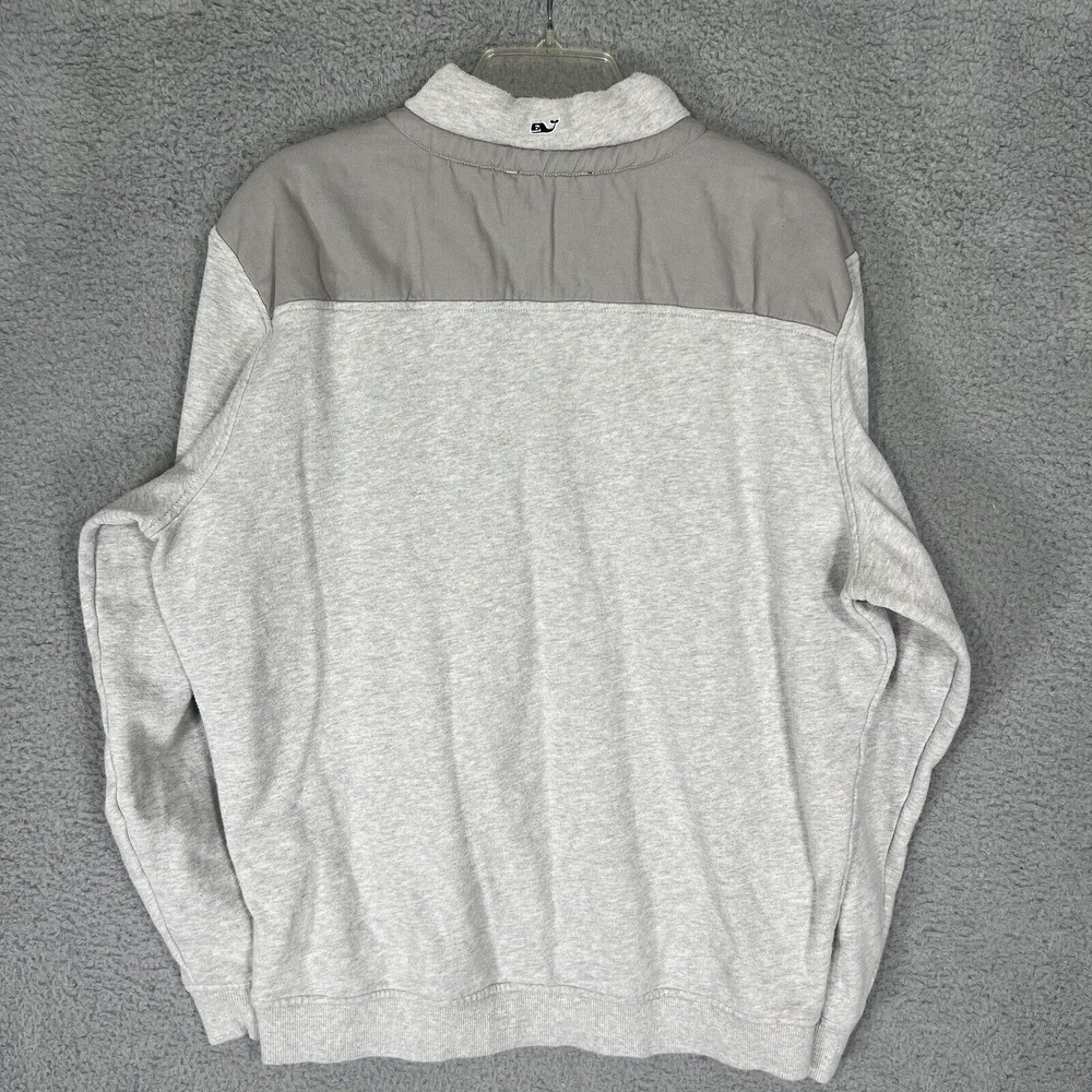 Vineyard Vines Sweater Mens Medium White Gray 1/4 Zip Pullover Casual Preppy - Picture 6 of 6